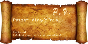 Patzer Virgínia névjegykártya